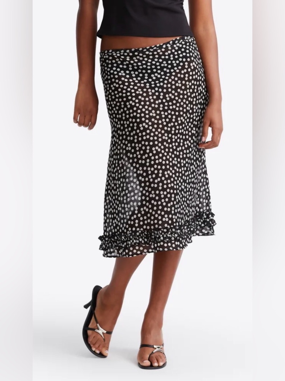 Susamusa London Meadow Skirt - Black Polka Dot NWT